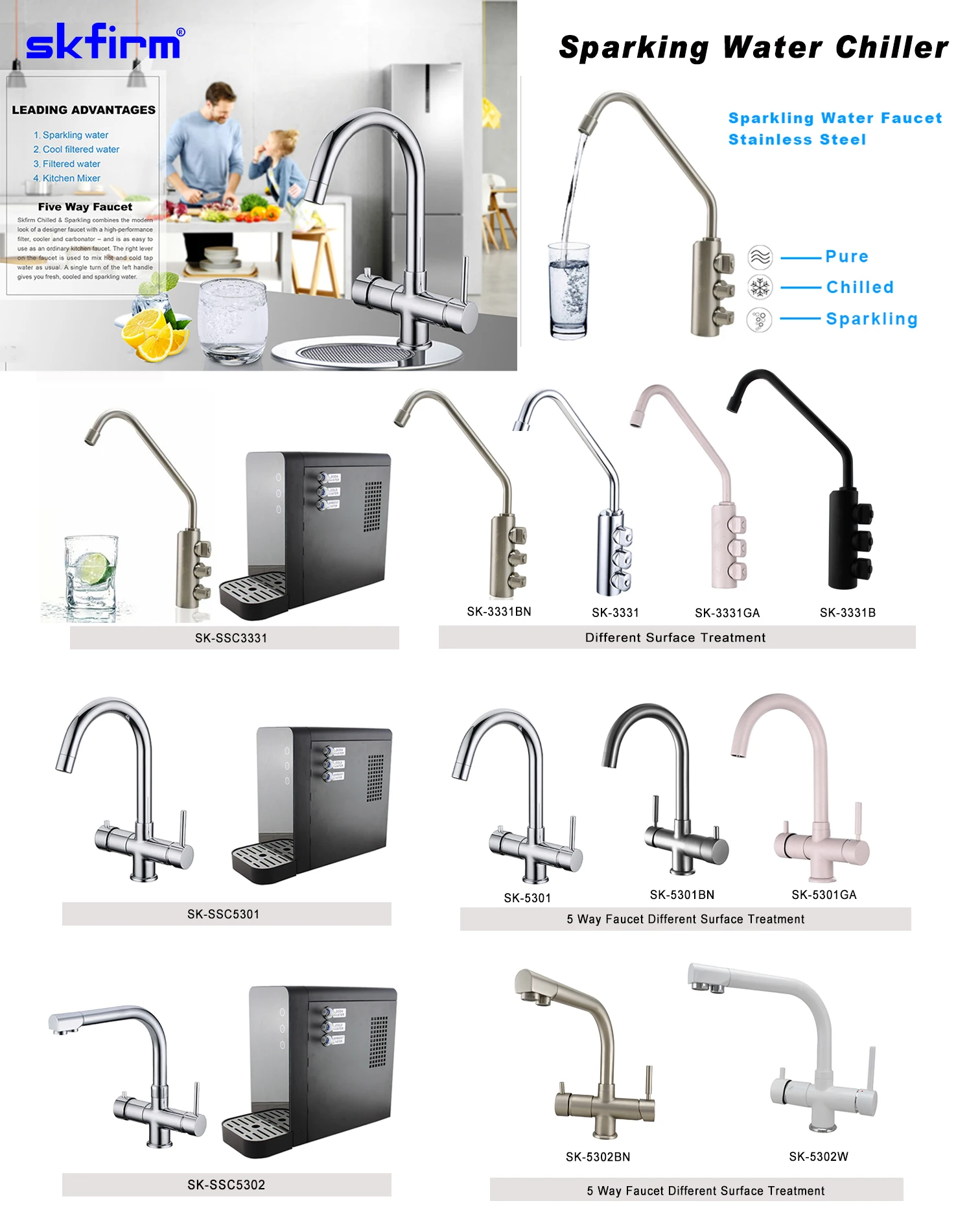 3 way soda faucet reverse osmosis ambient cold sparkling cold water faucet