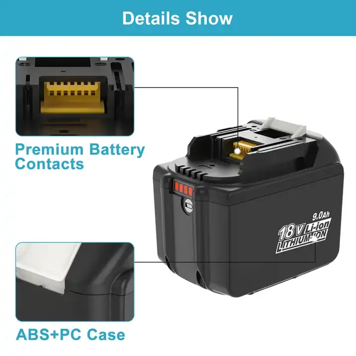 Replacement for Makitas tool battery18V 9.0Ah lithium battery 18650 battery  BL1890B BL1860B