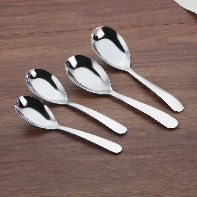
Soup Spoon Stainless Steel Dinner Spoons Chinese Won Ton Soup Spoon Notch Style 