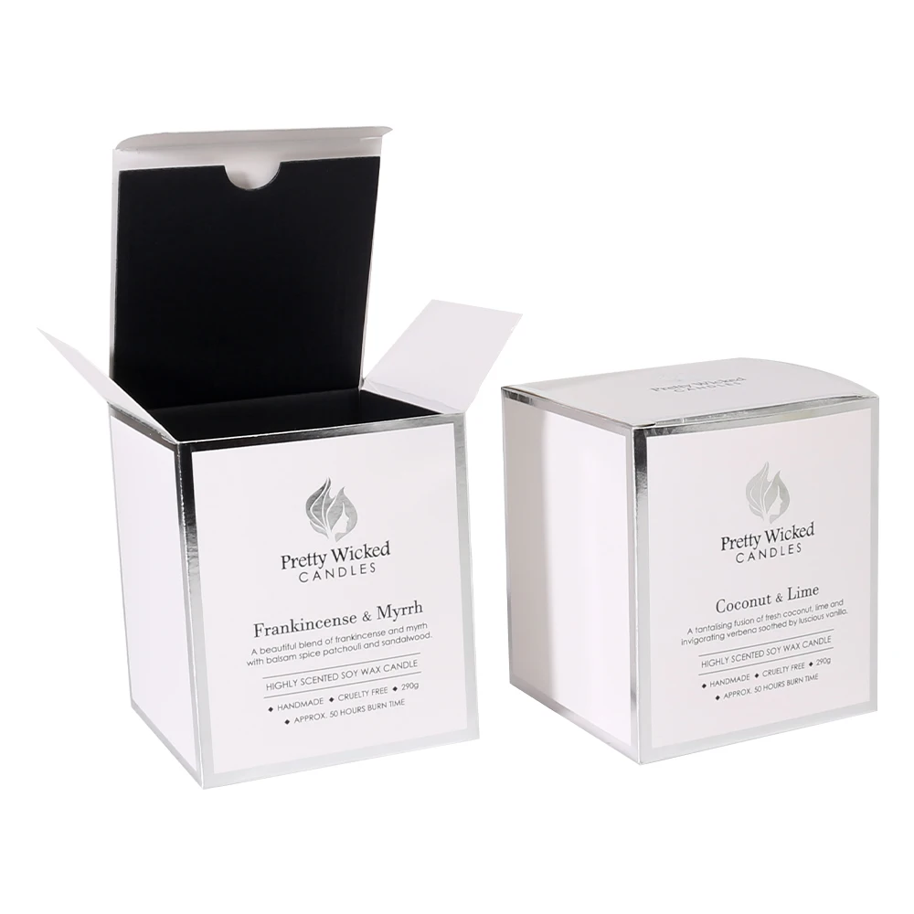 Custom Logo white candle box webshop packaging candles custom size square packaging for candles