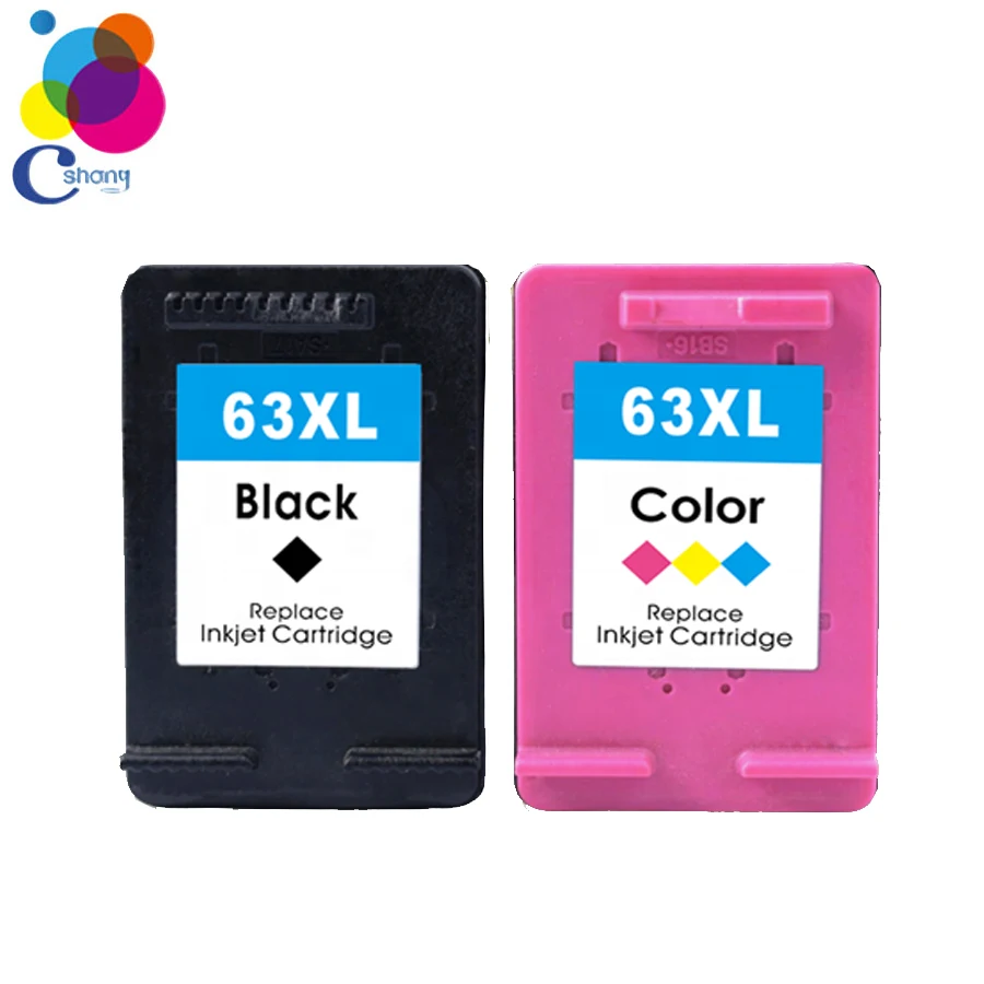 2020 Remanufactured compatible ink cartridge for HP 63xl color black for Deskjet  2130 3630 4520 1111 4650 5740 printer