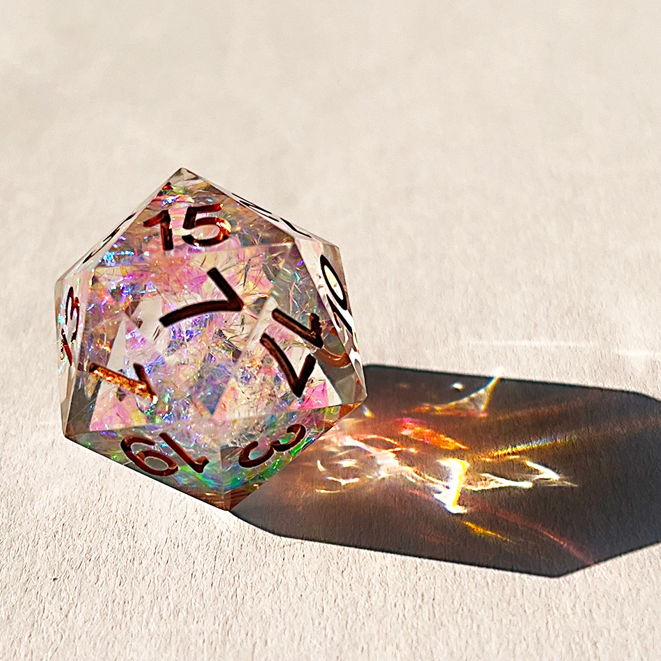 Handmade Water Lily Soul Sharp Edge Resin Dice For Dungeons & Dragon D&d Game Dragon Dnd Die