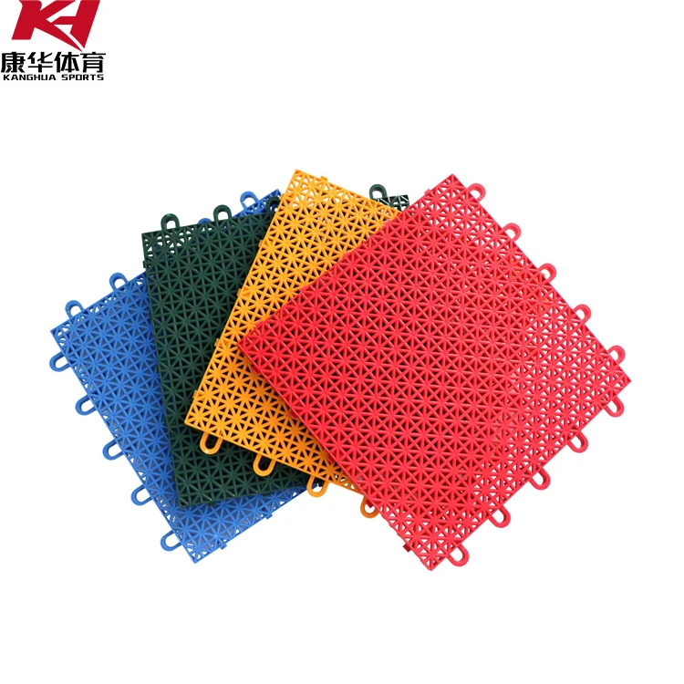 Free shipping interlocking sports plastic floor PP elastic outdoor basketball table tennis badminton sports floor