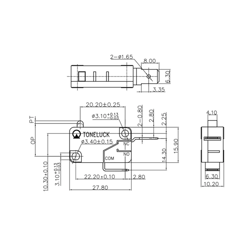 Микропереключатель Toneluck L Series нормально закрытый для микроволновой печи сканирующий прибор маленький тактовый