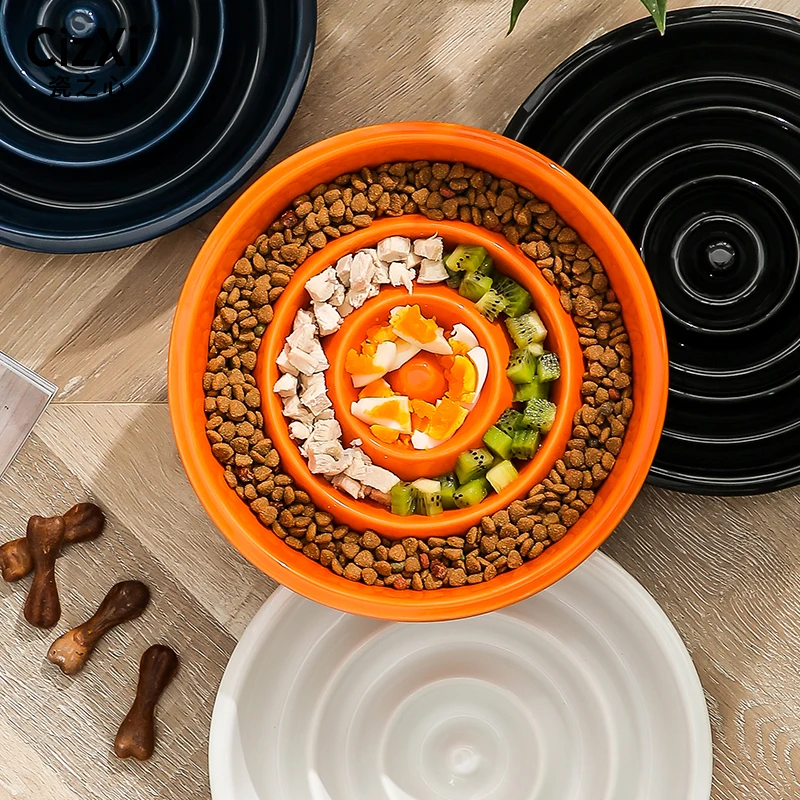 Wholesale custom cat dog food feeder bowl training slow feeder pets food and water ceramic pet bowl dog bowl