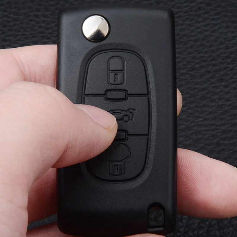 Auto Car Key Care Equipments Key Cover Replacement Folding flip Key Shell Case For Peugeot 106 107 206 207 307 406
