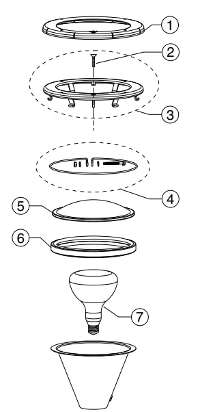 Refined Replacement for Pentair 78458100 Amerlite Underwater Incandescent Pool Light Stainless Steel Face Ring 120 Volt 500W