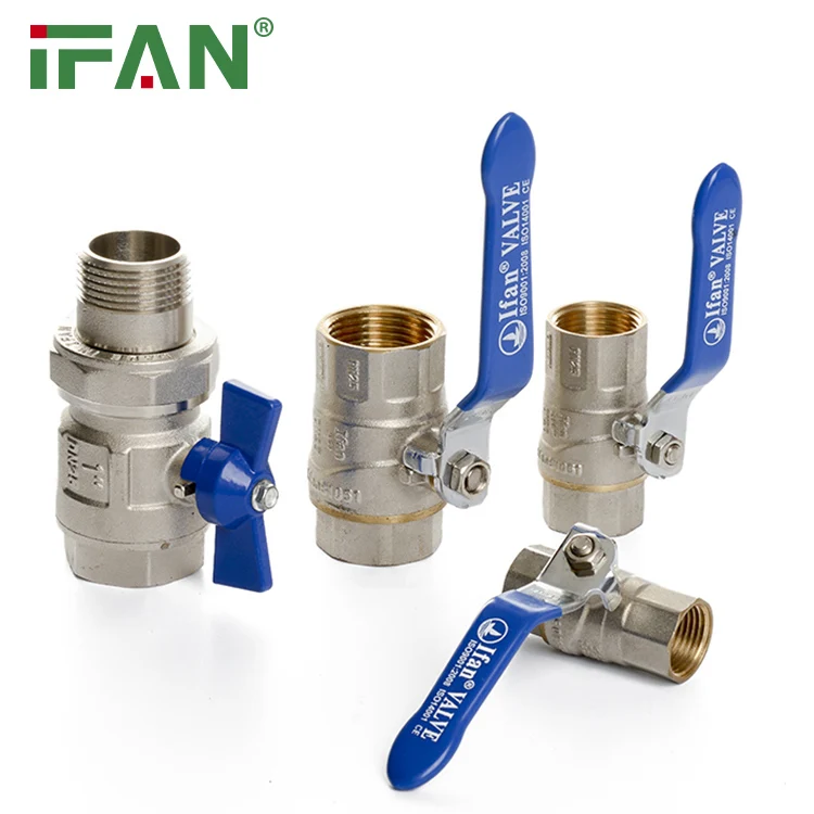 IFAN High Pressure 1/4' 2 inch 3 way Water Ball Valves Union Lockable Forged Brass Ball Valve