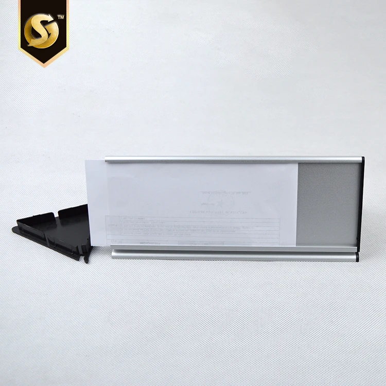 Indoor Desk Sign Triangle Flat / Are Changeable Information 2022 New Design Aluminium Modular Office Holder Table Sign