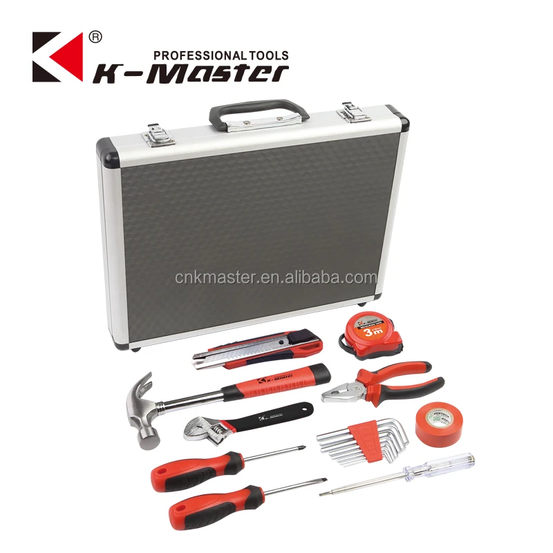 
K-Mastet 17 pcs professional high quality household hand tool set tool kit aluminum tool box 