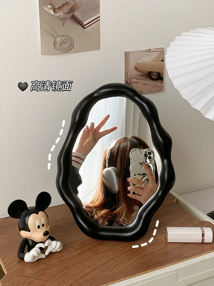 Makeup mirror cloud mirror desktop cream air ins student dormitory irregular dressing mirror