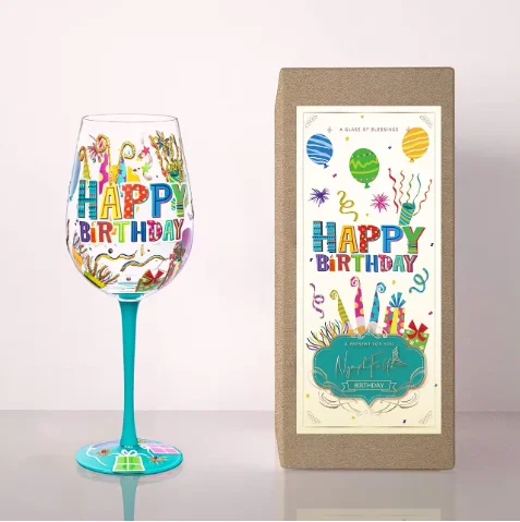 Christmas Gift Stemless Customized Print Custom Printed Wine Glass Color Wine Glasses Wine Glasses