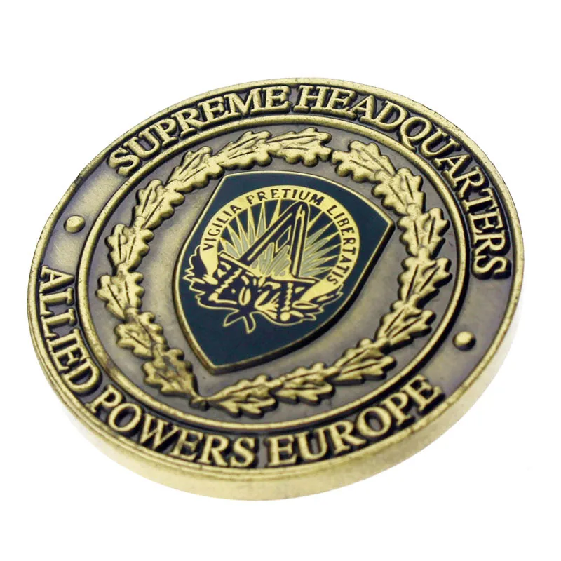 Factory manufactures cheap high quality custom company logo coins shiny antique metal sporting event challenge coins