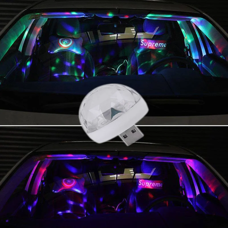 Strobe Magic Ball Mini Disco Light usb car atmosphere lamp inner ambient star light led