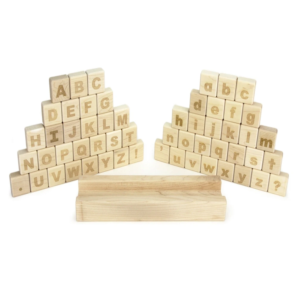 Factory Wholesale Wooden  Handmade Educational Toys Stacking Alphabet Gift Spelling Word Tray Bricks Letters Blocks