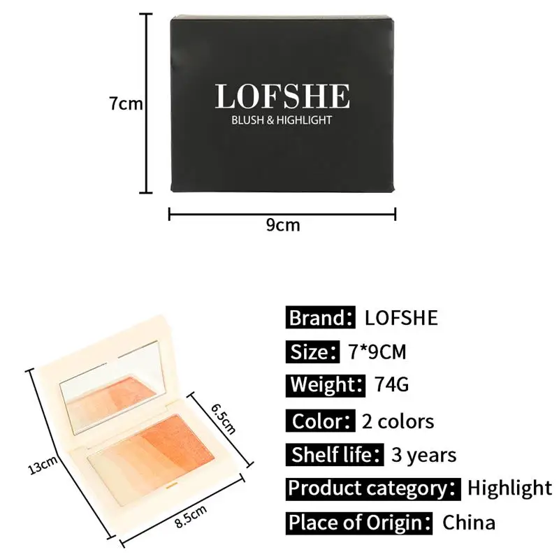 Mixing Color Pressed Powder Private Label Makeup Blush Highlighter Long Lasting Waterproof Cheek Blusher Powder