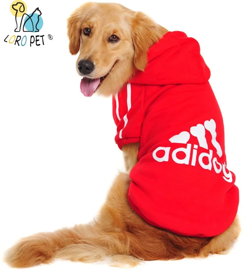 Оптовая продажа зимнее теплое хлопковое пальто adidog футболка для собаки однотонная толстовка одежда домашних животных больших