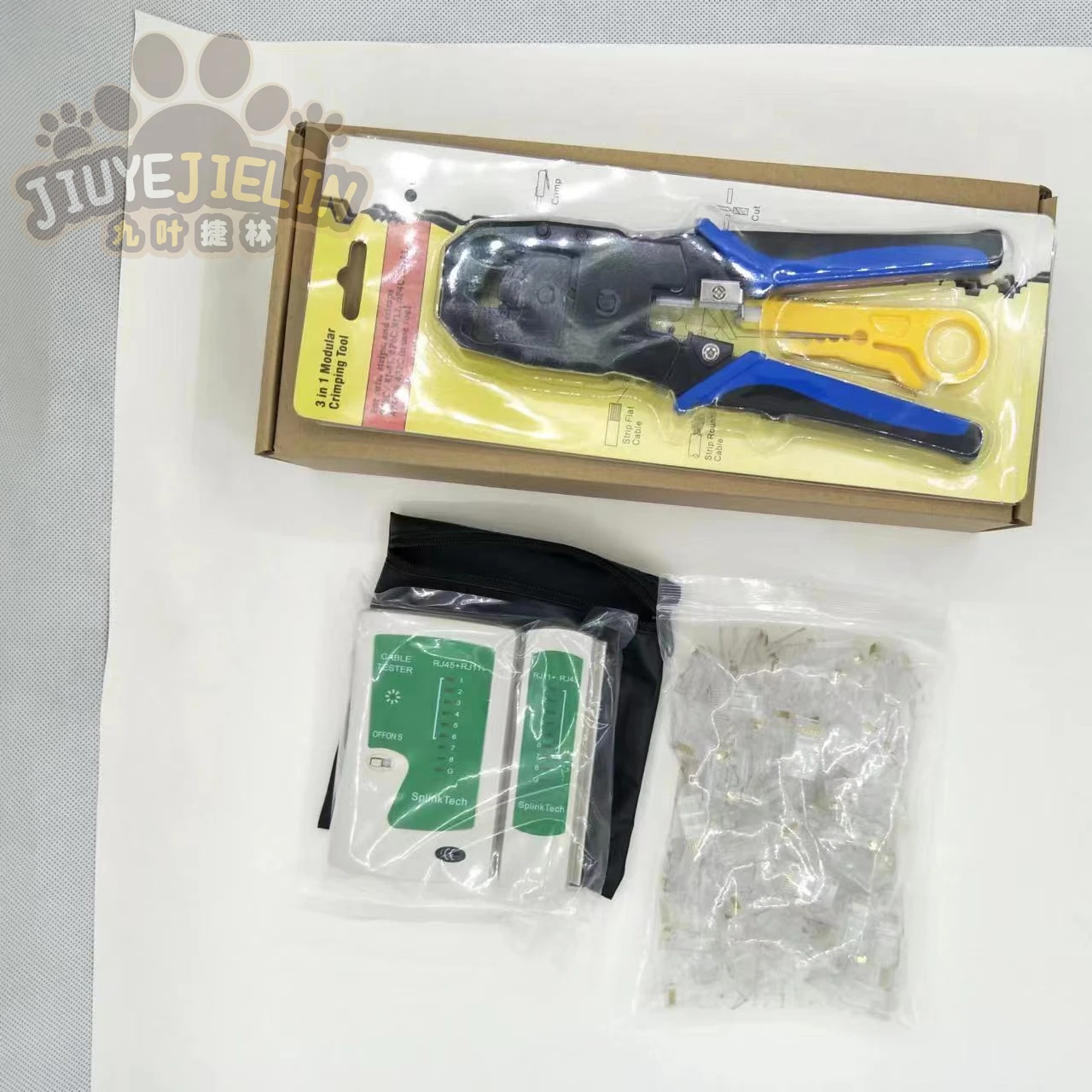 JIUYEJIELIN 3PCS Computer Maintenance Cable Tester Network Repair Tool Set Rj45 Crimping Tool Kit for CAT5/CAT6