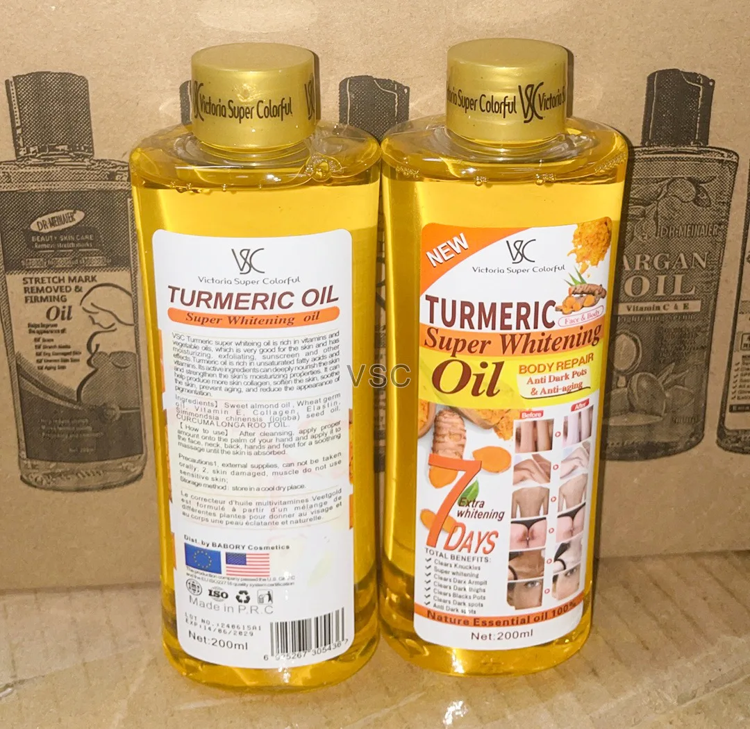Massage Oil Glow 100% Natural Super Whitening Turmeric Oil Face and Body Moisturizing Nourishing Lightens Correct Spots