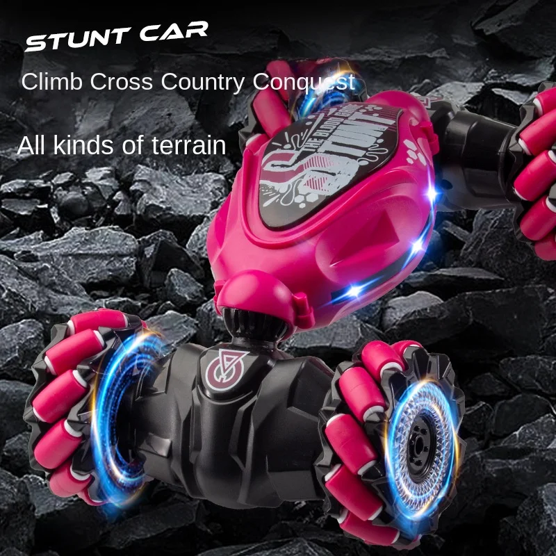 Double-Sided Stunt Remote Control Racing Car Kids Four-Wheel Drive Off-Road Vehicle Sound Light Effects Gesture RC Car Charger