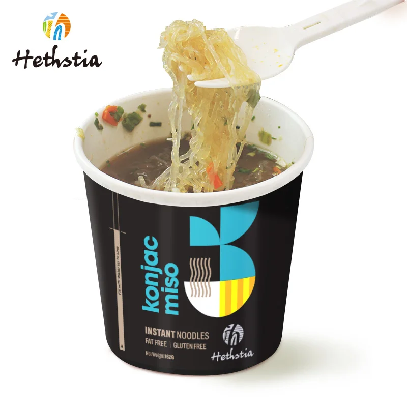 Miso Flavor Noodle Japanese Cuisine Savory Umami Shirataki Noodle Ready To Eat Instant Konjac Cup Noodles