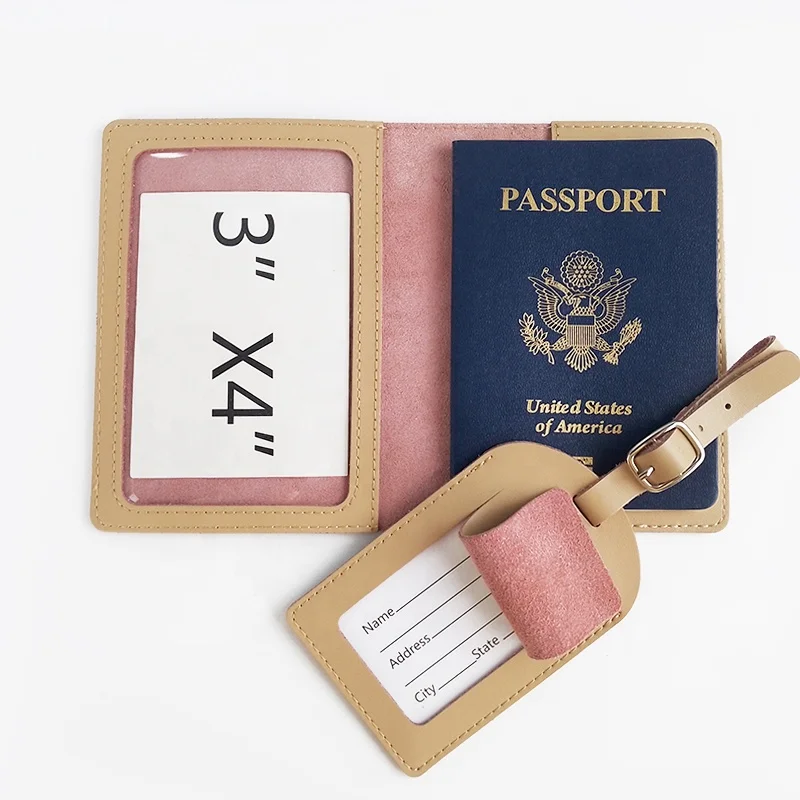 his and her luggage tag custom genuine leather passport id holder rfid blocking security
