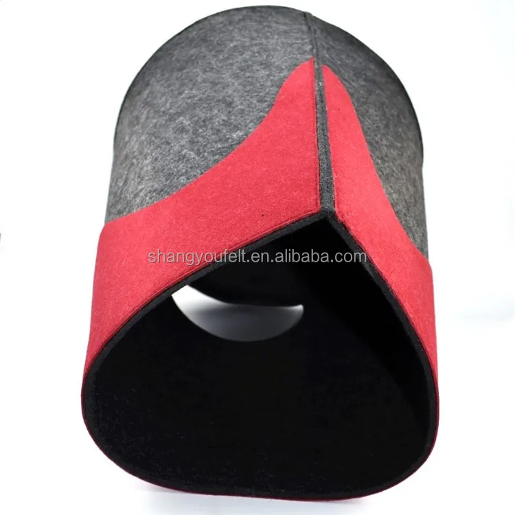 Felt cat nest conical shape cat cave felt indoor nest pet house black teepee