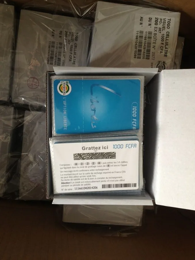 Multi-PIN top off prepaid recharge scratch off card