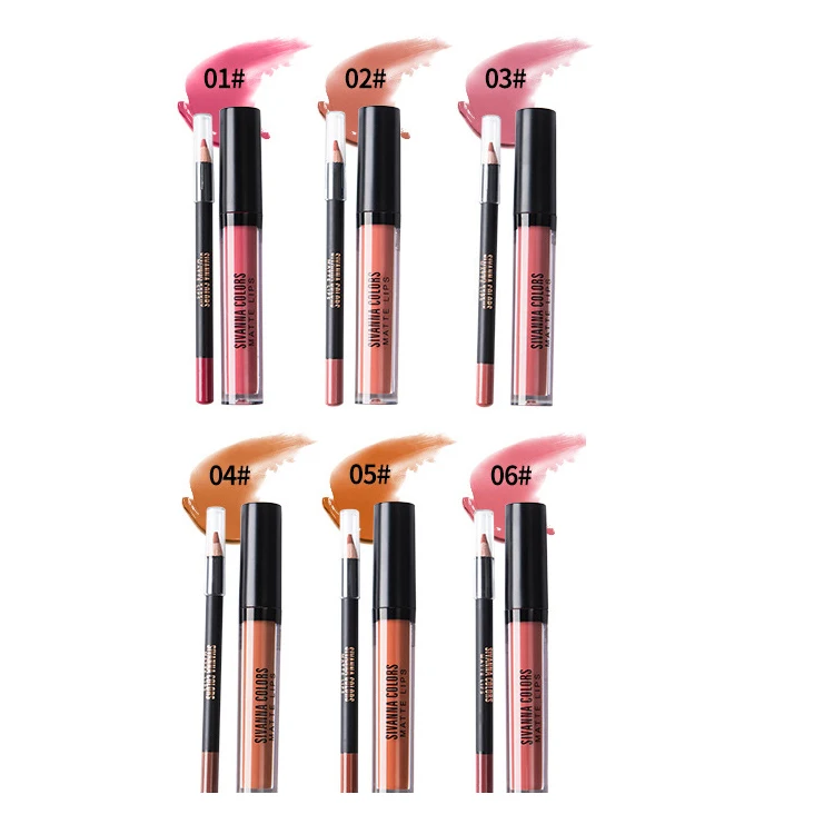 2 in 1 lip liner lipstick set 12 pcs lipstick set Liquid Lipstick and Lipliner Kit