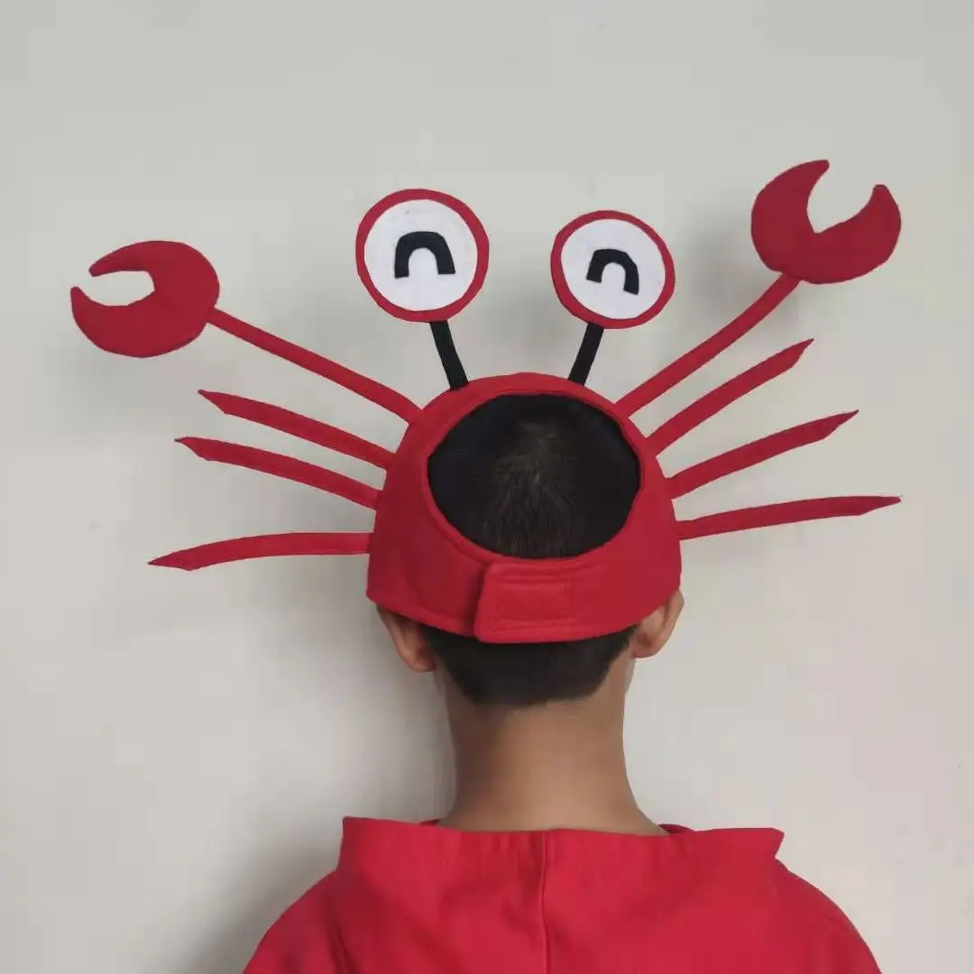 Funny Lobster Crab Hat Red Christmas Hats Decoration Gift Cosplay Costume Accessories New Year Festival Party Supplies For Kids