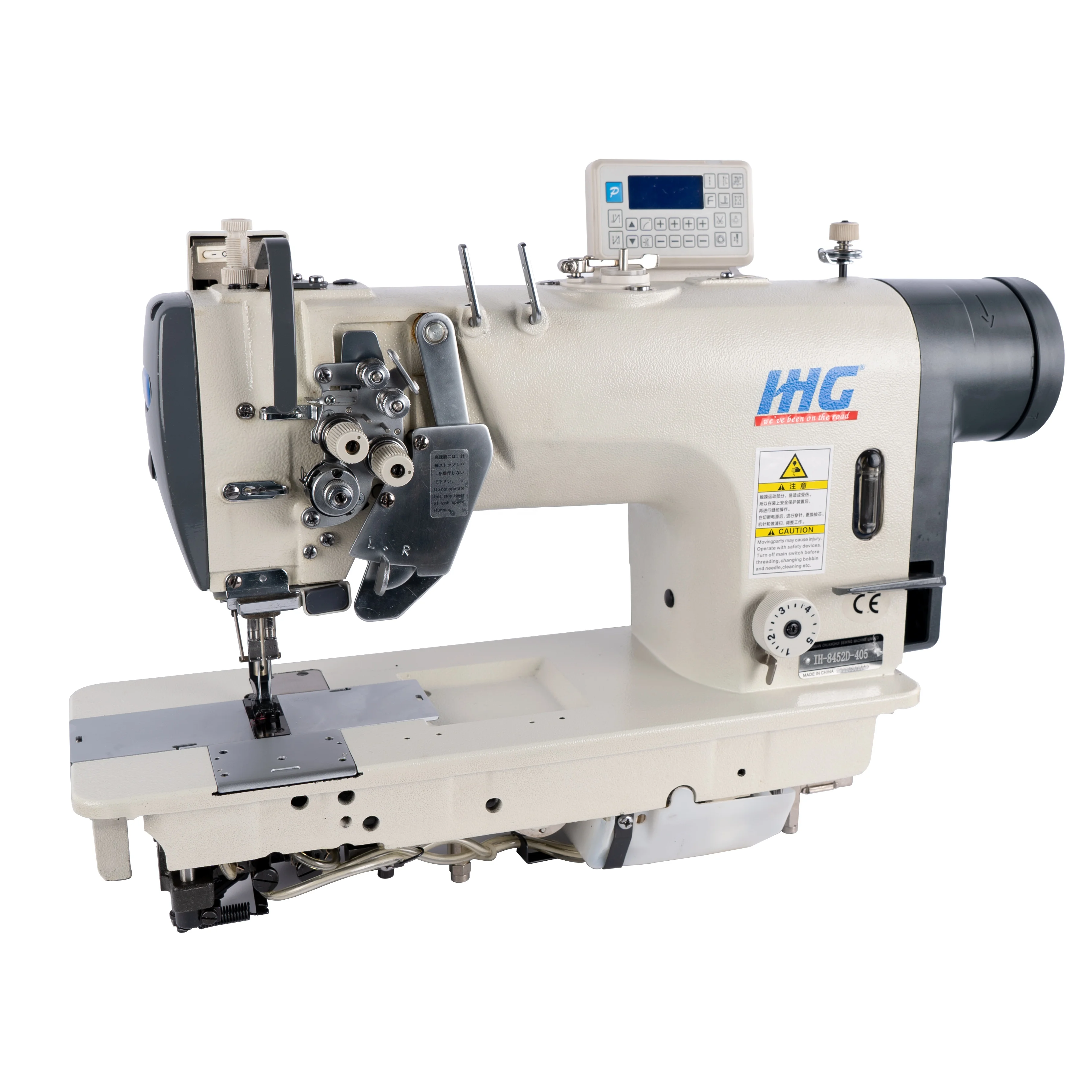 Garment Shops Large Hook Semi Dry Twin Needle Lockstitch Industrial Sewing Machine IHG