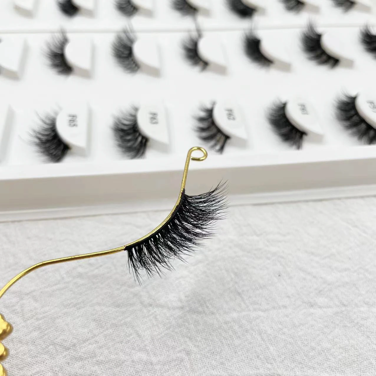 Wholesale 3D Wispy Faux Mink Silk Strip Eyelashes black cotton Band Natural Half False Lash For Makeup Natural Soft Lashes