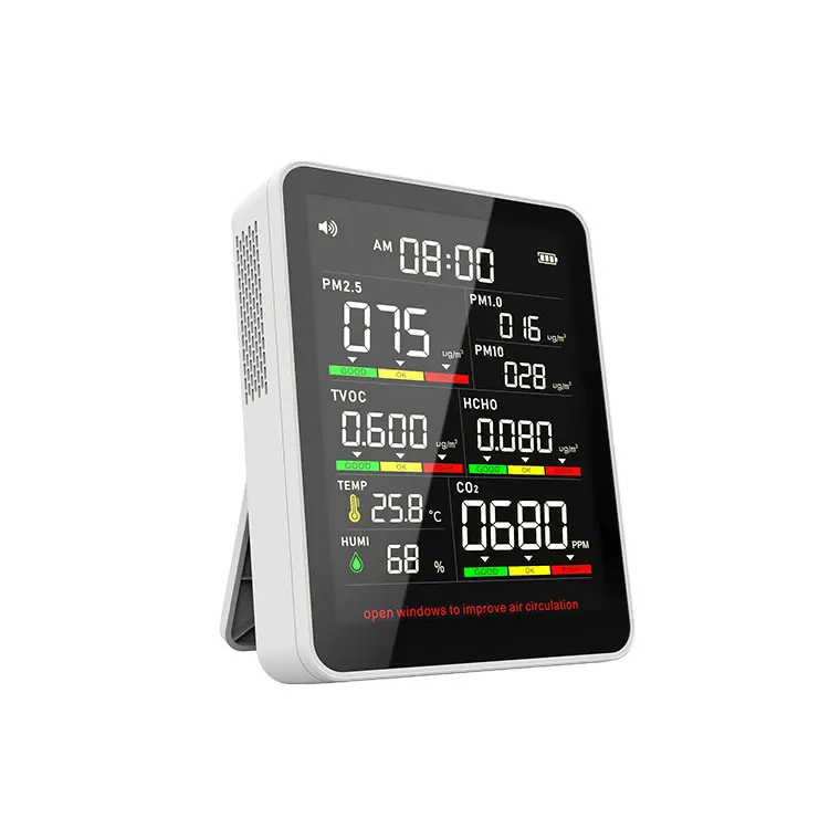 Digital Air Analyzers System Real-Time Meter PM2.5 PM1.0 PM10 TVOC HCHO CO2  Air Quality Monitor