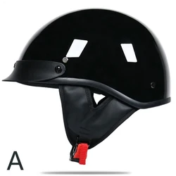 Half Helmet Retro Motorcycle Motor Open Face Helmet Black  M-2XL