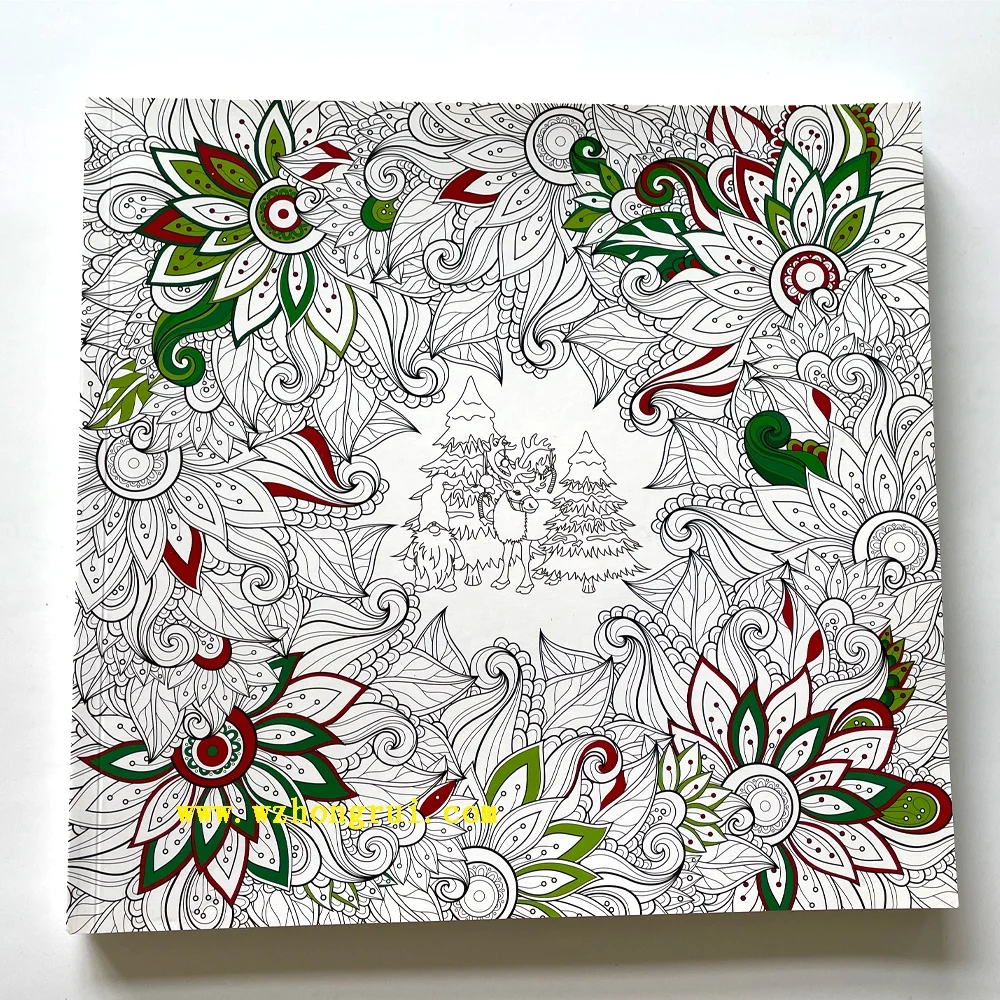 2021 hot sale adult coloring book set painting book with 24 color pencils softcover drawing book factory customized