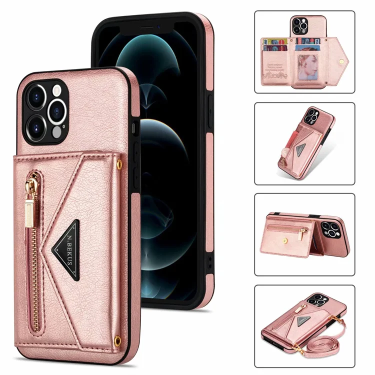 2022 New Girl Crossbody PU Leather Flip Card Slots Purse Wallet Phone Case Cover For iPhone 13 Pro Max