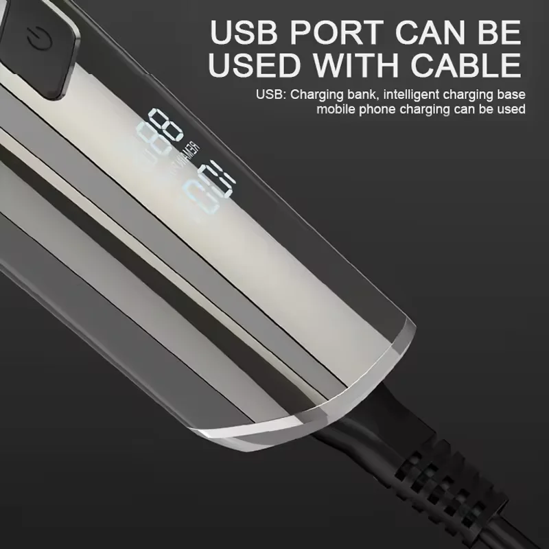 Оптовая продажа ЖК-дисплей водонепроницаемый электрический триммер для парикмахера Регулируемый мужской перезаряжаемый