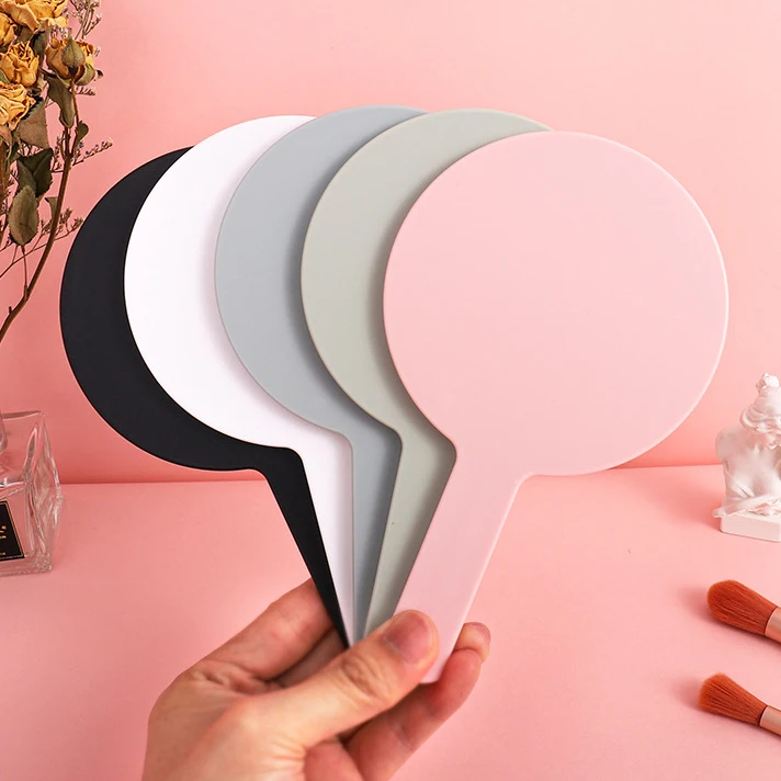 Wholesale Custom Logo Single-Sided Plastic Hand Pocket Makeup Mirror Personalized Cosmetic Mirror with Free Logo