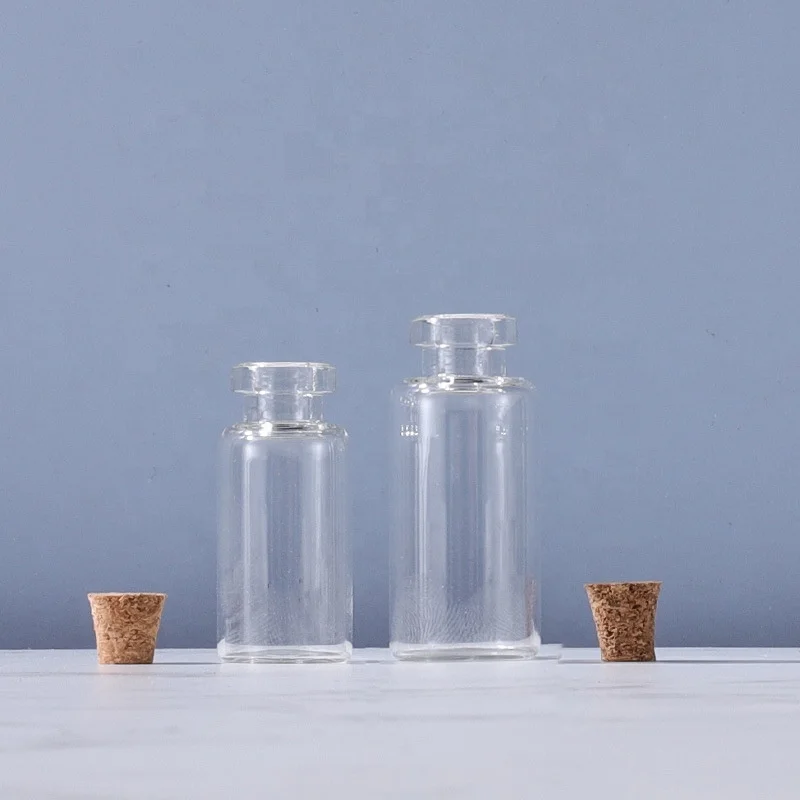 Mini 0.5ml 1ml 2ml 3ml 5ml clear glass wishing small drift bottle vials with cork Glass Tube Corked Jars Candy Bottle