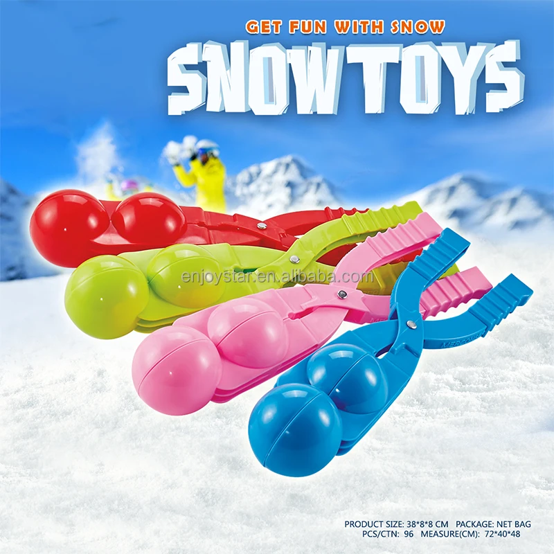 ENJOYSTAR Winter Outdoor Multi Shape Snowball Maker For Snow Fights Snow Molds Tool Clip With Handle For Kids Toddlers Adults