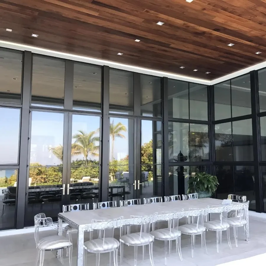 Superhouse Tempered glass facade house aluminum double glass with curtain wall for home storefront glass wall