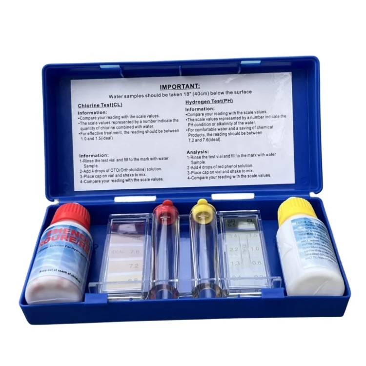 Ph Chlorine Testing Kit Spa Water Quality Total Chlorine Testing Box For Clear Swimming Pools