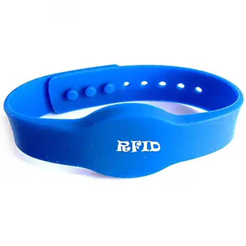 MWG08 Premium RFID Silicone Bracelet / Custom Size adjustable NFC  wristband keychain/ customized logo UV QR