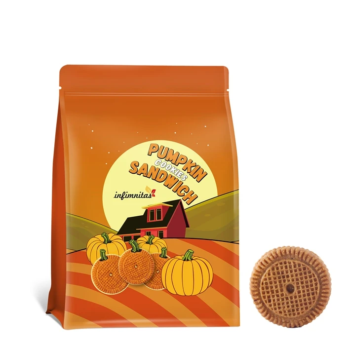 Factory OEM Vegan Biscuits Pumpkin Sugar Sandwiched Cookies