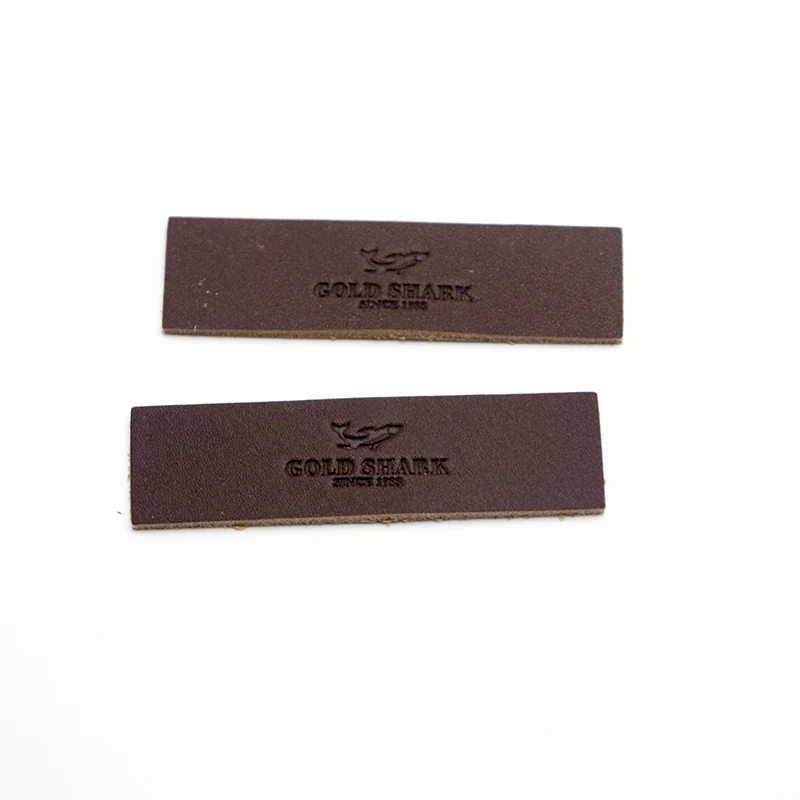 Wholesale Sew on Custom Private Reflective Brand Name Logo Design PU Leather Embossed Badge for