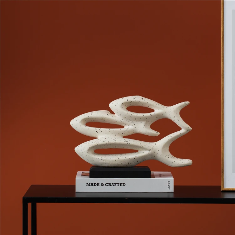 Креативное ремесло в форме рыбы Художественный орнамент домашний декор скульптура статуя дешевые украшения для дома