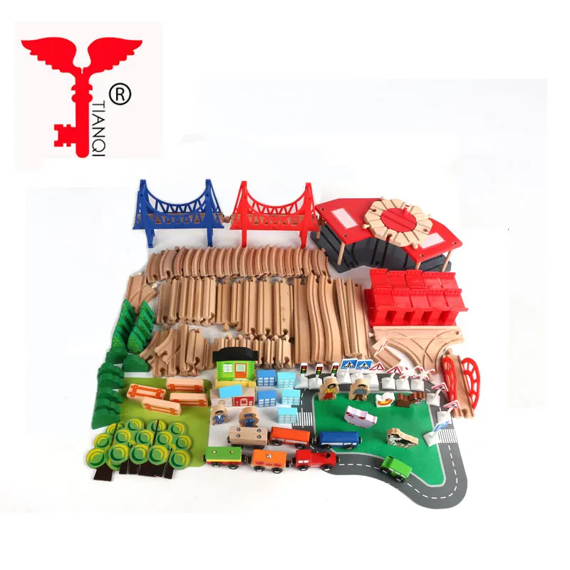 Kids DIY assemble set city car race track railway toy