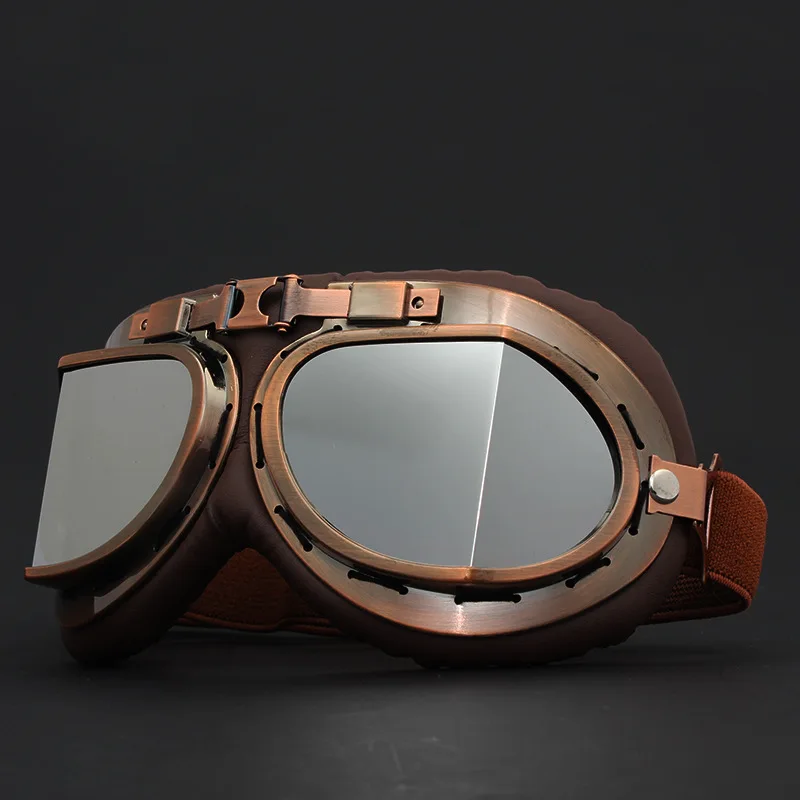 Outdoor Riding Motorcycle Glasses Motorcycle Helmet Glasses Pilot Wind Sunglasses Retro Classic Goggles