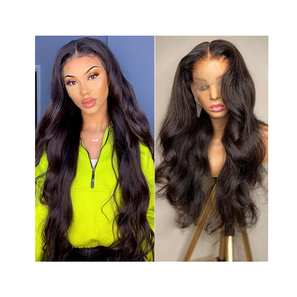 Wholesale Body Wave 200 Density Wigs Human Hair 4x1 T Part Wig Virgin Brazilian Human Hair Wig Turkey Pre Plucked with Baby Hair