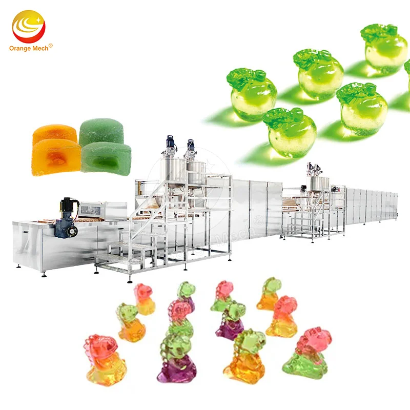 Automatic Gummy Soft 3D Jelly Bear Candy Machine Sugar Depositor Ball Small Lollypop Production Line Gummy Candy Make Machine